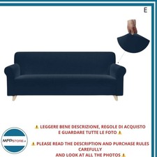 Copridivano 3 Posti Blu Scuro Elasticizzato con Braccioli – Aderenza Perfetta