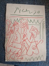 PABLO PICASSO.  SERIGRAFIA SU TELA CON C.O.A.