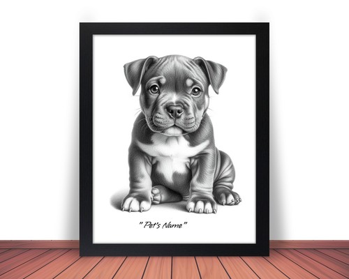 Quadro foto cucciolo - pit, bull