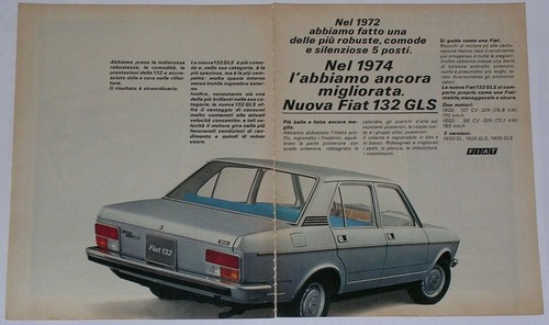 Advert pubblicità 1974 fiat - pubblicità,