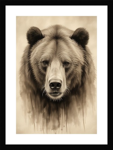 Poster moderno orso grizzly