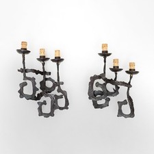 Pair of Brutalist Wrought Iron