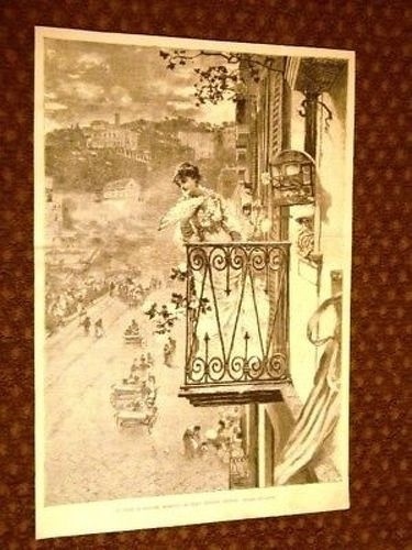 Amore balcone acquerello - l'amore, al