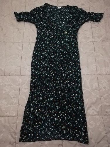 Vestito nero tema floreale - nero,