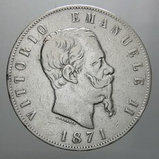 REGNO D'ITALIA 5 LIRE 1871