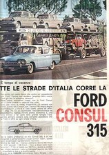 Advertising -pubblicità FORD CONSUL 315 anni '60 