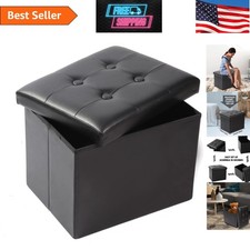 Pouf chic pelle nera con - chic,