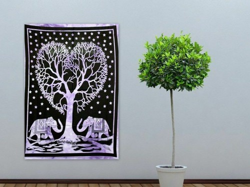 Arazzo viola albero elefante