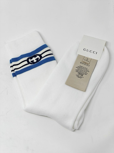 Gucci calze bianco blu righe - gucci,