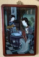 Quadro cinese vintage rovescio