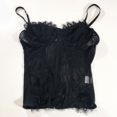 Top corsetto donna nero pizzo