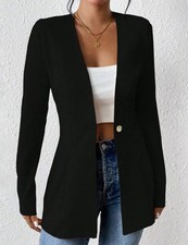 Giacca Lunga Elegante Nera Con