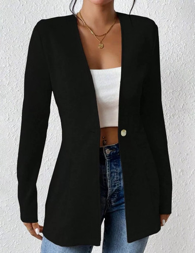 Giacca lunga elegante - nera, con