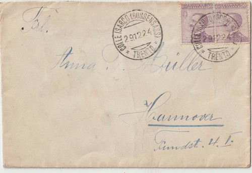 Italia 1924 lettera dal - lettera, colle