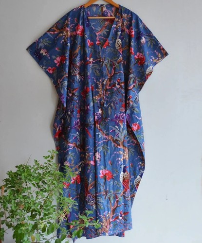 Indian blue kimono kaftans - blue,