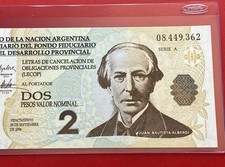 BANCONOTA EMERGENZA ARGENTINA 2 PESOS ( LECOP ) SCARSA 2001 - 2006 NON CIRCOLATA