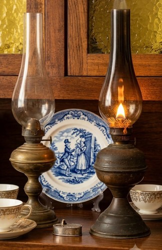 Coppia antiche lampade - , a