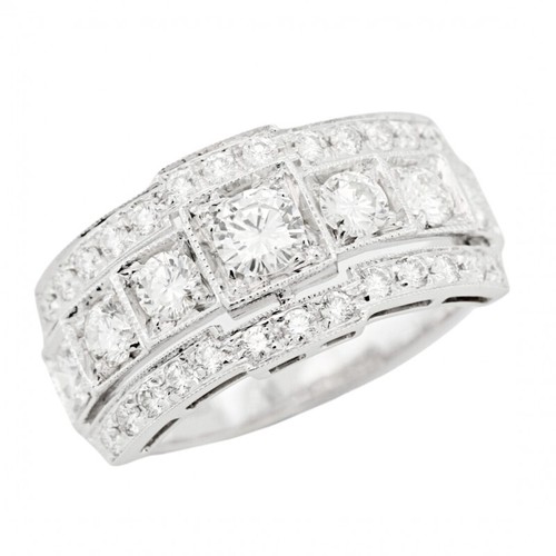 Anello fascia diamanti - ct, 0,98