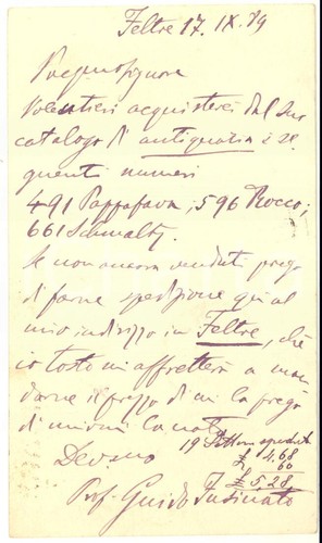 1889 feltre cartolina - 1889,