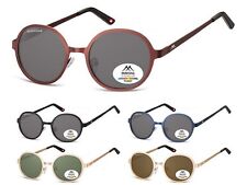 Occhiali da Sole Uomo Tondi Lenti Polarizzate UV400 G15 Montatura in Metallo