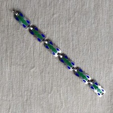 Bracciale Vintage anni '70 in argento 800 e smalto