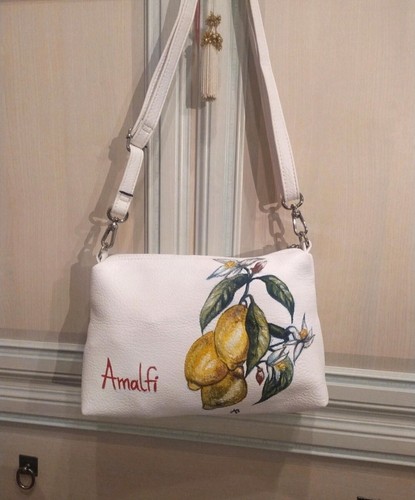 Borsa con limoni dipinta a - ,