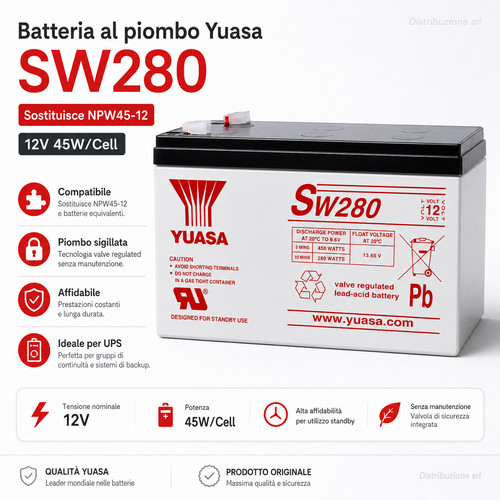 Yuasa sw280 batteria - batteria, piombo
