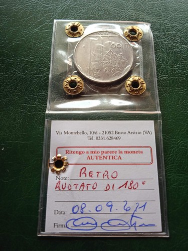 100 lire 1975 - 100, ruotato