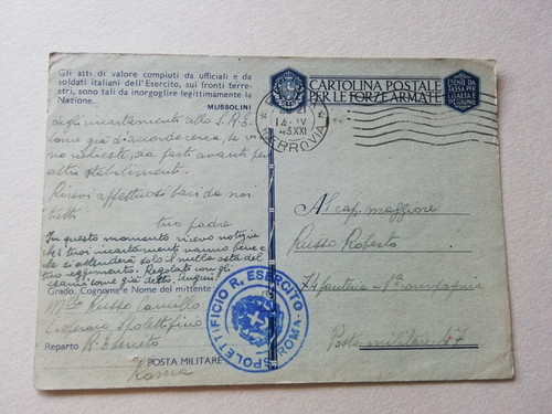 Cartolina postale forze armate - cartolina,