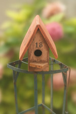 Casetta per uccellini in legno rustica vintage n. 18 decorazioni da giardino fatte a mano Italia anni 60