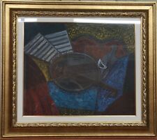 PIPPO ORIANI Natura Morta e Mandolino Encausto e Graffito su cart.cm 50x60 pubbl