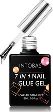 7 in 1 Colla per Unghie Finte Extra Forte, 15Ml Sette in Uno Nail Glue, Gel Rubb