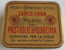 Scatola di Latta Tin Box Carlo Erba Pastiglie di Codeina Vintage