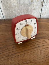 Ancien Minuteur Cuisson TOMADO Métal Rouge + Plastique Blanc Vintage #B736