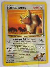 Blaine's Tauros ® Gym Heroes 64/132 ® Comune ® Pokemon ® Inglese ® Good-