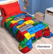 Trapunta piumone Invernale per letto Singolo stampa 3D "Lego" DOUBLE FACE 