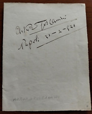 NAPOLI 1921 AUTOGRAFO ARTURO TOSCANINI DIRETTORE D'ORCHESTRA