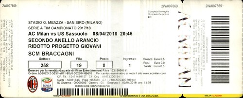 Biglietto stadio milan vs - stadio,
