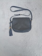 Black faux leather pendant - black,