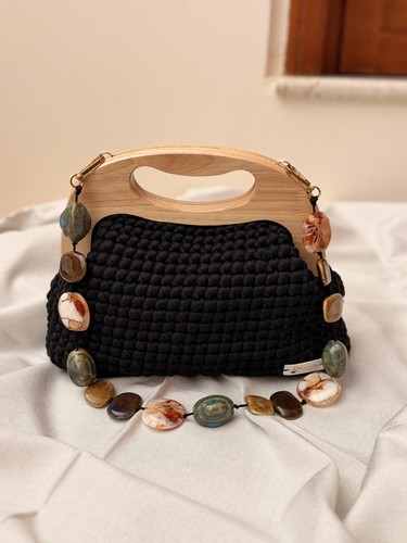 Borsa donna uncinetto nera - uncinetto,