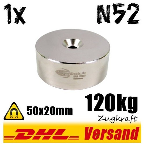Magnete neodimio 50x20mm - magnete, al