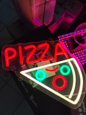INSEGNA ACRILICO LUMINOSA NEON LED PIZZA SIGN STILE  LIGHT USB 35 CM
