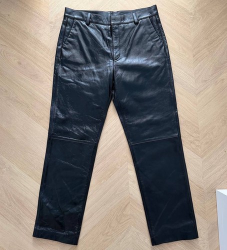 Pantalón recto piel ovina - pantalón,