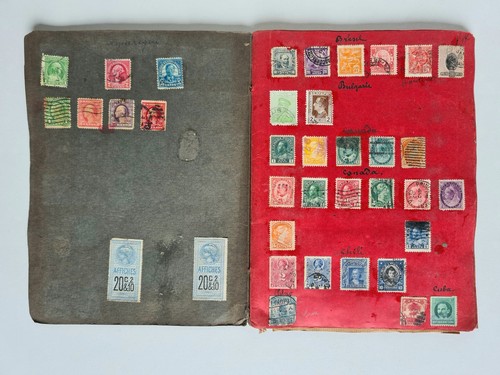 Ancien album lot timbres - album,
