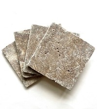 NOCE 6x6 Piastrelle di Travertino Invecchiato Rombolato Backsplash Pavimento Parete (Venduto da 1 metro quadrato)