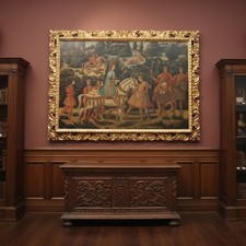 Grande Antico Dipinto Olio su