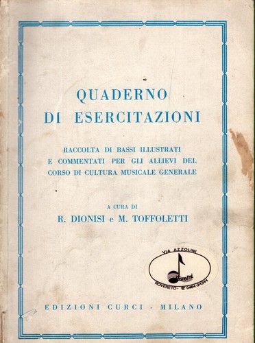 Dionisi toffoletti quaderno - -,