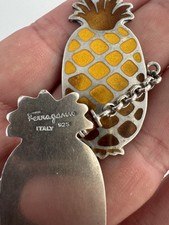 Portachiavi Salvatore Ferragamo Anni 80 In Argento 925 E Smalti Gioiello Ananas