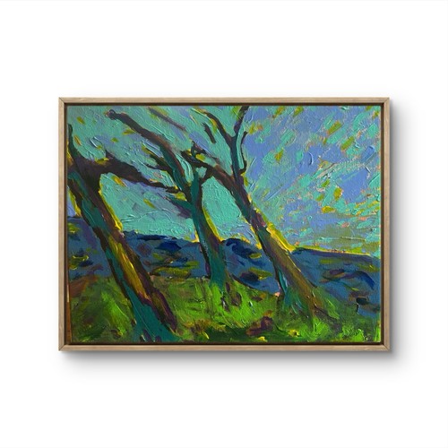 Oregon coast cliff 11x14 - cliff,