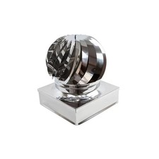 Fumaiolo da 30x30cm base quadra tipo radiante eolico inox AISI 304